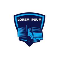 modello di logo logistico del camion di trasporto vettore