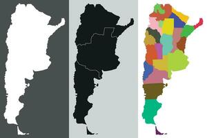 argentina carta geografica. carta geografica di argentina nel impostato vettore