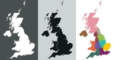 unito regno regioni carta geografica. carta geografica di unito regno nel impostato vettore