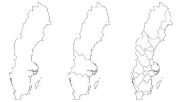 Svezia carta geografica. carta geografica di Svezia nel impostato vettore