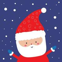 allegro Natale e contento nuovo anno saluto carta con carino Santa Claus vettore