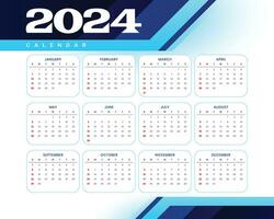 nuovo anno 2024 calendario vettore