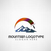 pittura concetto logo modello con montagna simbolo, vettore illustrazione