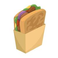 pane crostini Sandwich veloce cibo cartone animato illustrazione vettore