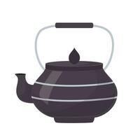 ceramica teiera per tè cerimonia nel piatto stile. vettore