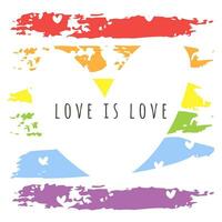 amore è amore carta. orgoglio mese concetto. LGBTQ vettore illustrazione su bianca sfondo. Perfetto per carta, sociale media, manifesto, striscione, volantino, maglietta Stampa e così su
