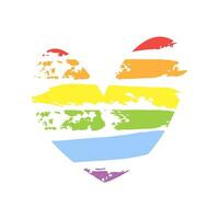 lgbt orgoglio arcobaleno bandiera nel cuore forma. vettore illustrazione isolato su bianca sfondo. orgoglio mese concetto. Perfetto per icona, maglietta Stampa, carta, manifesto, striscione, aviatore e così su