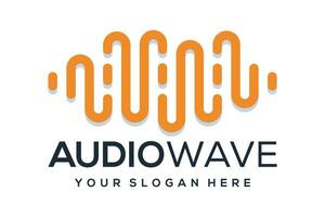 Audio onda logo design vettore