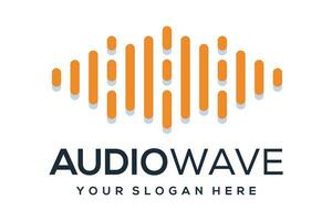 Audio onda logo design vettore