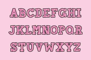 versatile collezione di rosa linea alfabeto lettere per vario usi vettore