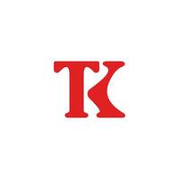 lettera tk semplice curve logo vettore