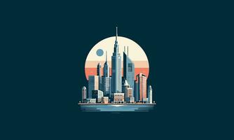 edificio di dubai vettore illustrazione piatto design