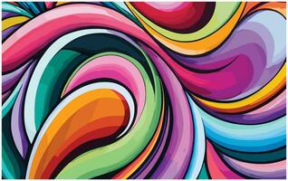 astratto colorato sfondo con turbinii e Linee nel retrò stile, vettore illustrazione