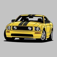 mustang gt prospettiva Visualizza auto vettore illustrazione per concettuale design