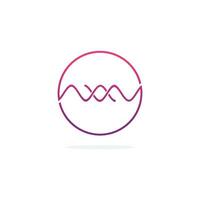 Audio onda logo concetto, multimedia tecnologia a tema, astratto forma vettore