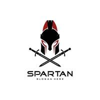 spartano guerriero logo modello design, icona spartano, elmo spartano. vettore