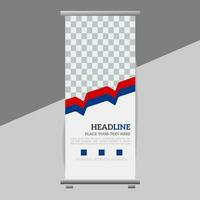 attività commerciale rotolo su bandiera design Schermo standee per presentazione scopo vettore