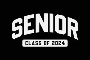 anziano 2024 classe 2024 primo giorno di scuola la laurea 2024 maglietta design vettore
