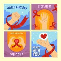 raccolta di contenuti per la giornata mondiale dell'AIDS per i social media vettore