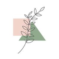 elemento organico disegnato una linea continua, elemento naturale organico semplice minimalista isolato su sfondo bianco. logo dell'ecologia, design del concetto di natura vettore