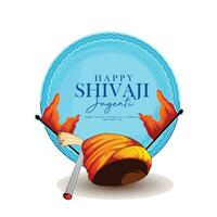 illustrazione di shivaji maharaj era un indiano guerriero re o shivaji jayanti vettore