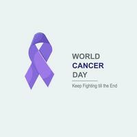 vettore illustrazioni per mondo cancro giorno, mantenere combattente fino il fine