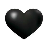vettore brillante nero cuore illustrazione su bianca
