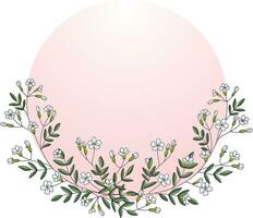 illustrazione, gypsophila fiore con morbido rosa cerchio su bianca sfondo. vettore