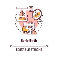 icona del concetto di nascita precoce vettore