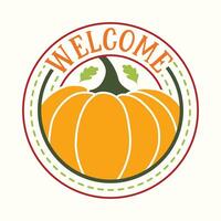 il giro cartello autunno, ringraziamento, scritte, silhouette, tipografia, raccogliere, grato, grato, famiglia, illustrazione vettore