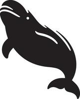 minimo beluga balena vettore silhouette nero colore bianca sfondo 22