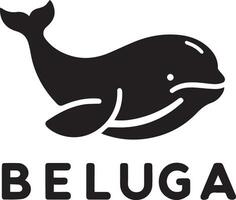 minimo beluga balena vettore silhouette nero colore bianca sfondo 2