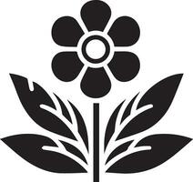 fiore icona vettore illustrazione nero colore, fiore icona silhouette 11