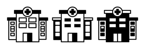 ospedale illustrazione. ospedale icona vettore impostare. design per attività commerciale. azione vettore.