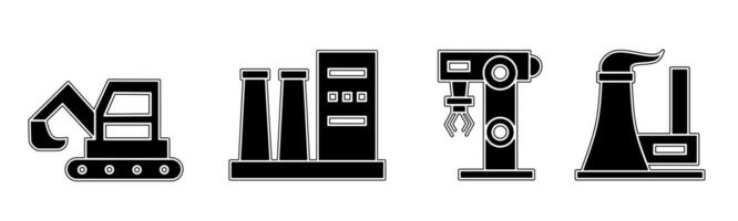 costruzione, industriale icona collezione. un illustrazione di un' nero costruzione, industriale icona. azione vettore. vettore