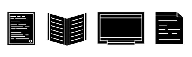 documento, testo icona collezione design. azione vettore. vettore