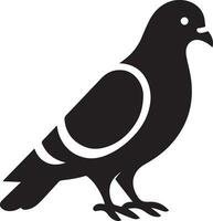 semplice piccione vettore silhouette nero colore, bianca sfondo 14