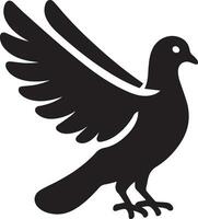semplice piccione vettore silhouette nero colore, bianca sfondo 30
