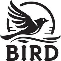 uccello logo vettore arte illustrazione nero colore, uccello icona vettore silhouette 6