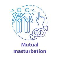 icona blu del concetto di masturbazione reciproca vettore