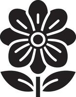 minimo fiore icona vettore silhouette nero colore bianca sfondo 22