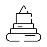 piramide impilamento anelli giocattolo icona isolato su bianca sfondo, modificabile vettore di impilamento anelli