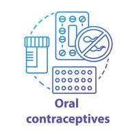 contraccettivi orali blu concetto icona vettore