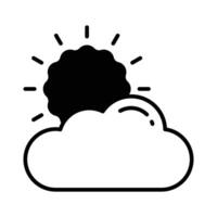 in parte nuvoloso tempo atmosferico, sole con nube, moderno icona di tempo metereologico vettore