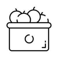 frutta cestino vettore disegno, biologico e fresco frutta, di vimini cestino con mele
