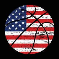 pallacanestro con Stati Uniti d'America bandiera design. pallacanestro 4 ° di luglio illustrazione vettore
