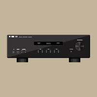 casa moderno stereo suono amplificatore nel nero. vettore illustrazione nel piatto stile