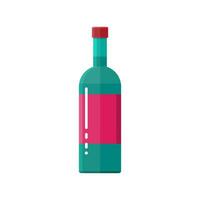 bicchiere bottiglia di vino. vettore illustrazione nel piatto stile