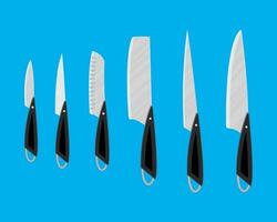 impostato di cucina coltelli per vario prodotti. vettore illustrazione nel piatto stile