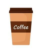 caldo caffè tazza per partire nel carta tazza icona per bevanda e bevanda vettore illustrazione